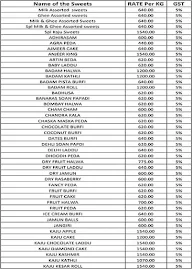 Ganga Sweets menu 2