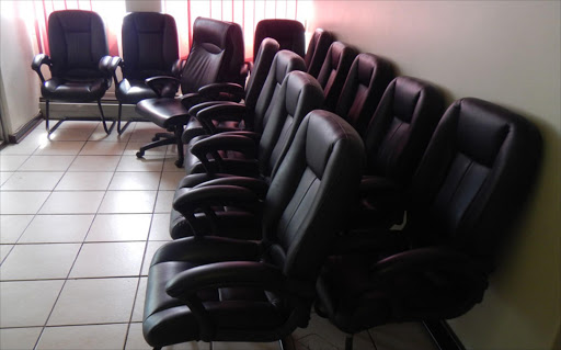 About 14 black leather office chairs were among several items seized by the sherrif of the court on Friday after KSD municipal bosses failed to pay off a debt of around R​159000 to Mthatha attorney Hymie Zilwa for his legal services on one of the cases against the municipality.They eventually managed to scramble together the money to settle the debt.Picture:SIKHO NTSHOBANE