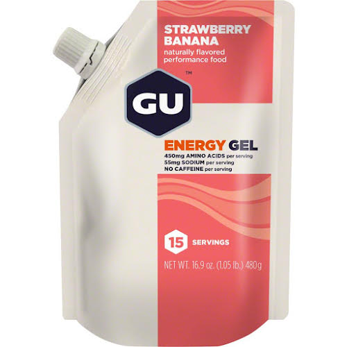 GU Energy Gel: Strawberry Banana, 15 Serving Pouch