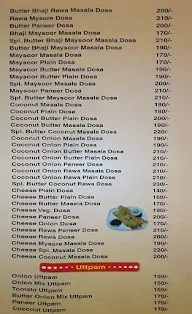 Madras Dosa menu 2