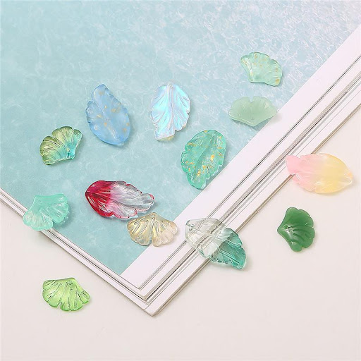 Title 6, Ginkgo Feather DIY Handmade Hairpin Czech Glass...