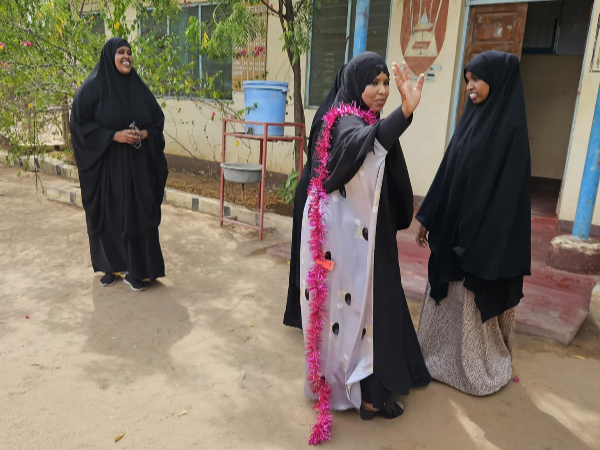 EALA MP Falhada Iman Dekow at Ummu-Salama Girls Secondary School in Garissa.