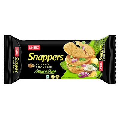 Unibic Snappers Potato Crackers - Cream & Onion - 75 gm