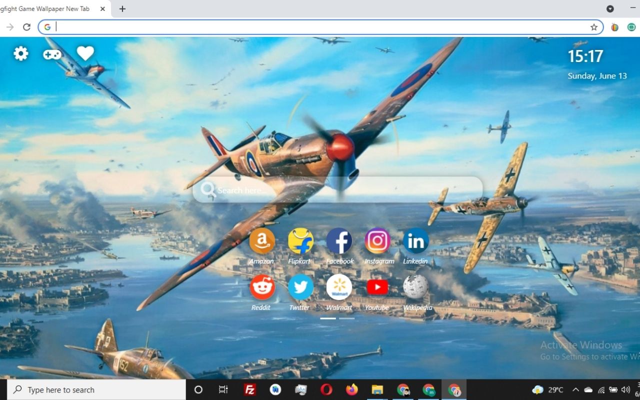 Dogfight Game Wallpaper New Tab Theme Preview image 1