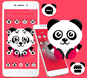 可愛的熊貓白色黑色主題(圖1)-速報App