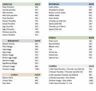 Paratha House menu 1