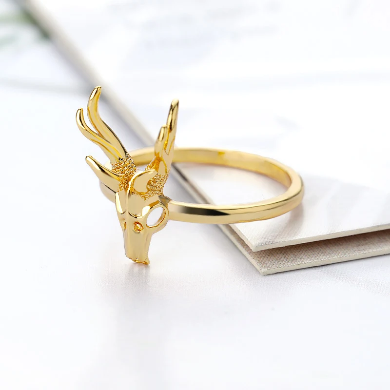 Antelope Skull Ring for Men and Women Couples. Express your unique personality with this bold and stylish statement piec