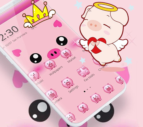 Pink Cute Piggy Cartoon Theme66 - Última Versión Para Android - Descargar  Apk