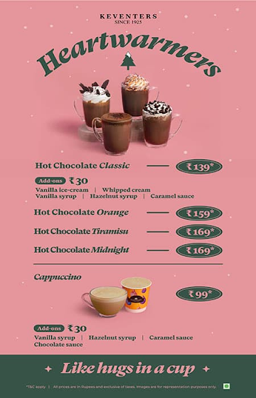 Keventers - Milkshakes & Desserts menu 