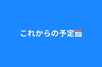 これからの予定🗓️