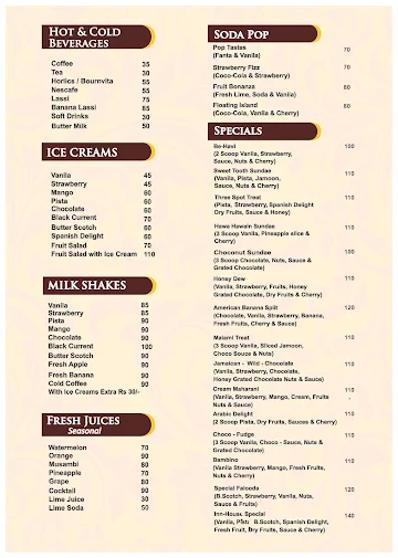 Sree Krishna Inn menu 