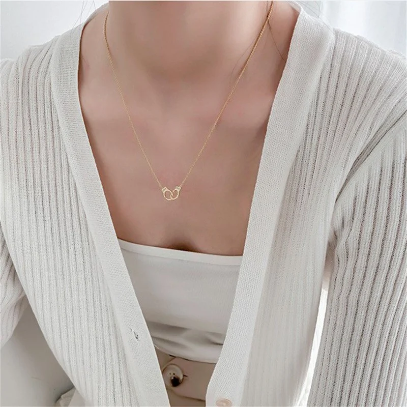 Title 9, 925 Sterling zilveren ringgesp ketting Eenvoudi...