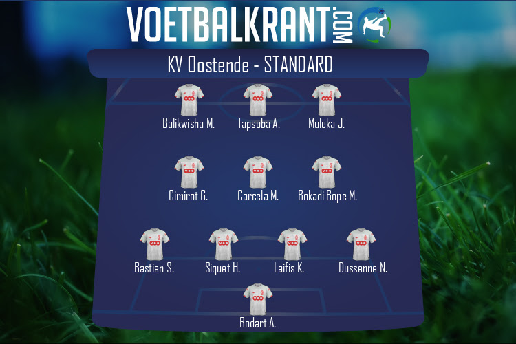 Opstelling Standard | KV Oostende - Standard (28/01/2021)