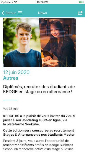 Screenshot KEDGE Alumni