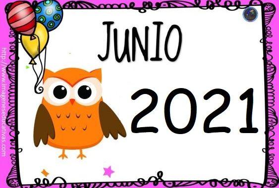 Calendario para imprimir y colorear - Junio 2021 | Bebeazul.top