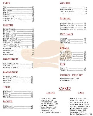 The Bread Basket menu 