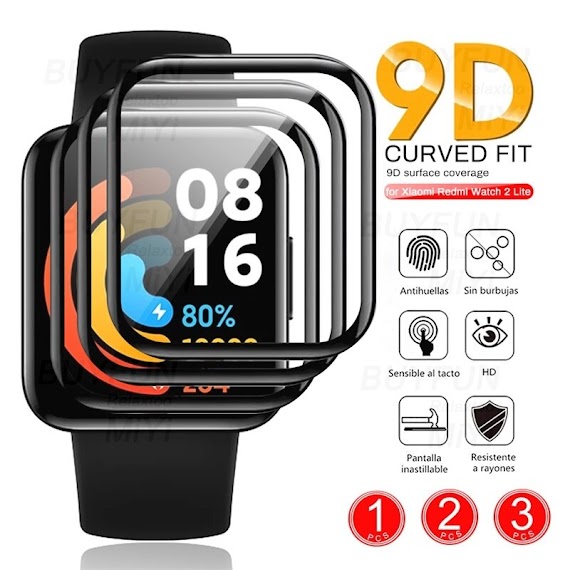 Miếng Dán Kính Cường Lực 9D Bảo Vệ Màn Hình Đồng Hồ Xiaomi Mi Watch 2 Lite/ Redmi 2