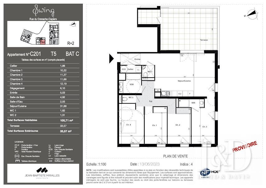 Vente appartement 5 pièces 101 m² à Clapiers (34830), 576 000 €