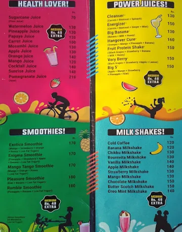 Juice Lounge menu 