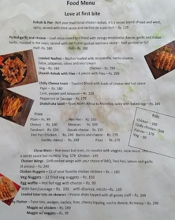 Morellos menu 