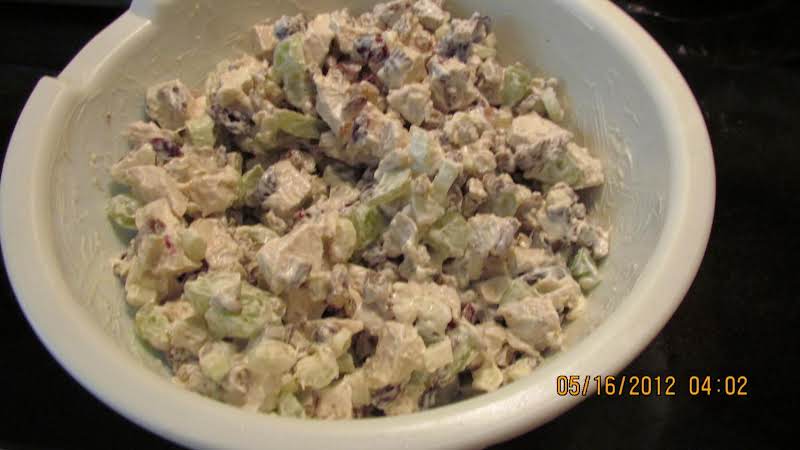 In The Larger Bowl With The Dressing (mayo And Sour Cream)
Mixed In. Ready To Refrigerate
Over Night. Can't Wait To Taste
It Tomorrow.... 5/17/12