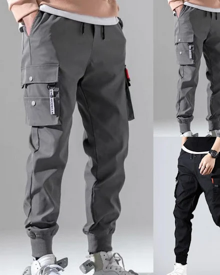 2022 Men Cargo Pants Hip Hop Harem Joggers Pants Male Tro... - 0