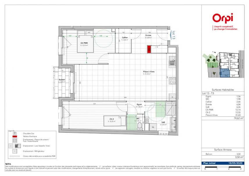 Vente appartement 3 pièces 74 m² à Vaux-le-Pénil (77000), 268 000 €