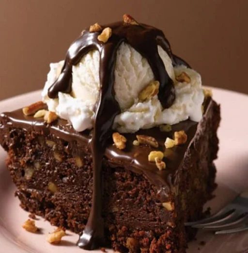 Hot Fudge Brownie With Ice Cream