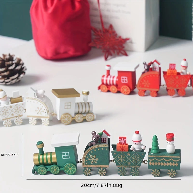 Wooden Train Christmas Decorations Children's Gifts Small Christmas Gifts Window Decoration Festive and Charming Holiday