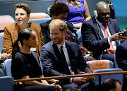 Prince Harry and his wife Meghan attend the United Nations General Assembly celebration of Nelson Mandela International Day.