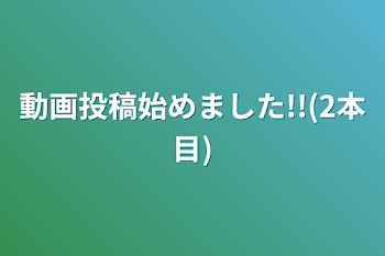 動画投稿始めました!!(2本目)