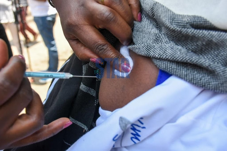 Vaccination exercise by the Nairobi Metropolitan Service targetting matatu operators at the Central Bus Station on September 17, 2021