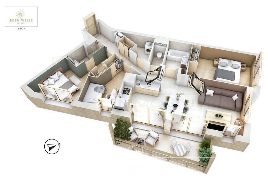 Vente appartement 4 pièces 81.63 m² à Les Gets (74260), 690 000 €