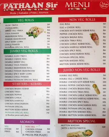 Pathaan Sir menu 