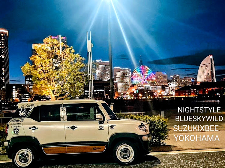クロスビーの夜活撮影・クロスビー好きと繋がりたい・観覧車と愛車・discover＿ct・横浜みなとみらいに関するカスタム事例の投稿画像1枚目