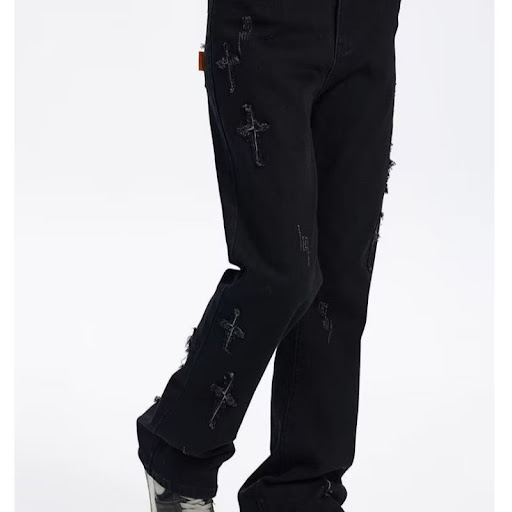 Title 3, Mens Washed American High Street Jeans with Cr...