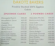 Dakoti Bakers menu 1