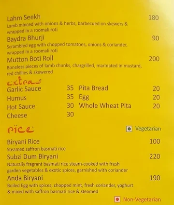 Marrakesh menu 