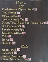 Kumbakonam Filter coffee menu 2