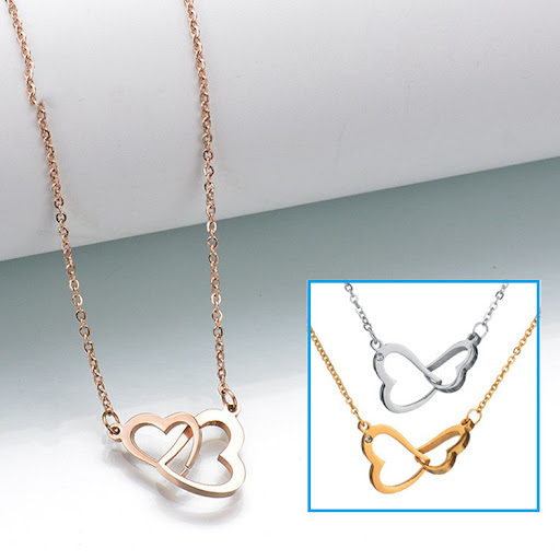 Title 2, Titanium Steel Love Necklace for couples, a per...