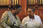 Social Development Minister Bathabile Dlamini  and her  spokesperson Lumka Oliphant.