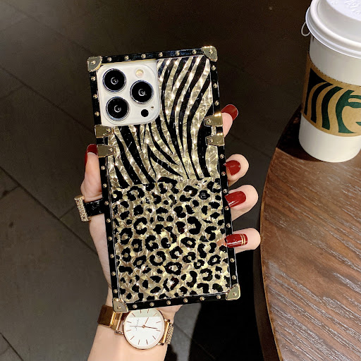 Title 10, Square Fashion Leopard Print Classic Feather Ph...