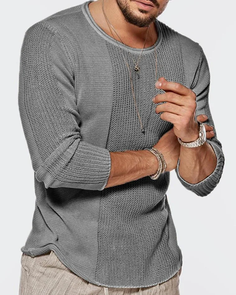 Men's round neck knit top