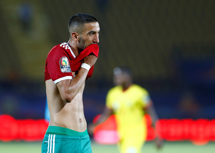 Morocco's Hakim Ziyech reacts during a past match