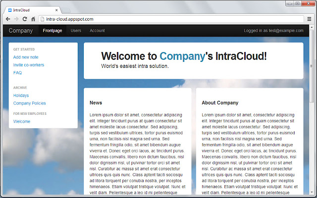 IntraCloud chrome extension