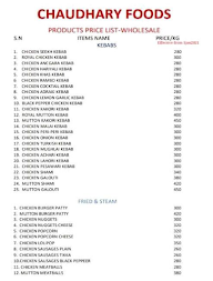 Chaudhary Foods menu 1