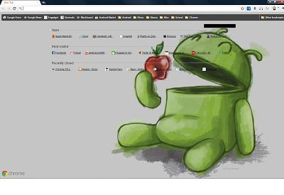 Android Eating an Apple