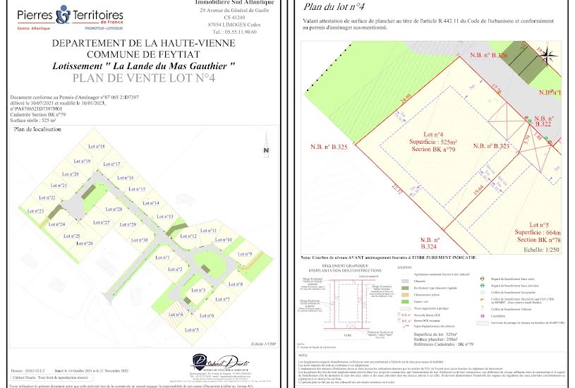  Vente Terrain à bâtir - à Feytiat (87220) 