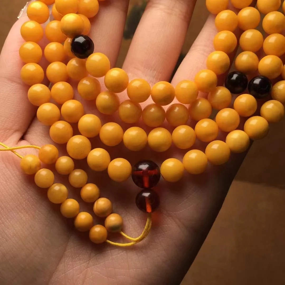 Title 2, Bracelet en perles de miel ancien en cire dabe...