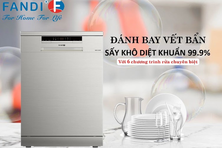 Máy rửa bát Fandi FD-SMA 14EU68E sự lựa chọn hàng đầu cho căn bếp Việt